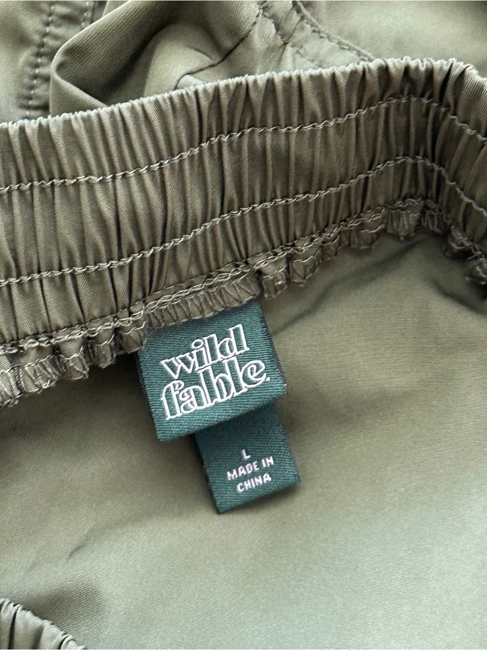 Wild Fable Army Green Drawcord Midi Skirt Size L